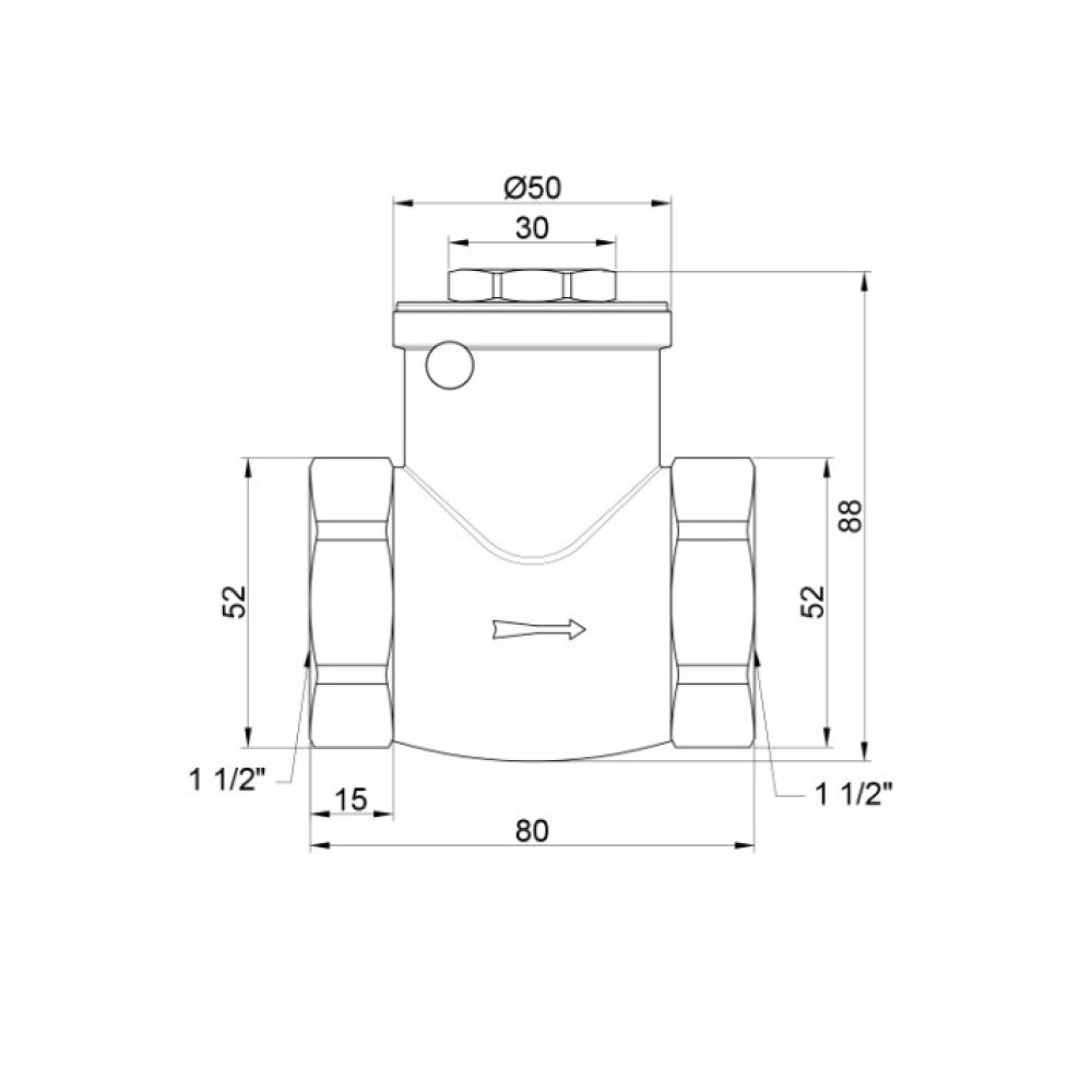 Зворотний клапан пелюстковий Thermo Alliance Standart 1 1/2" ВВ (низького тиску) SD242W40