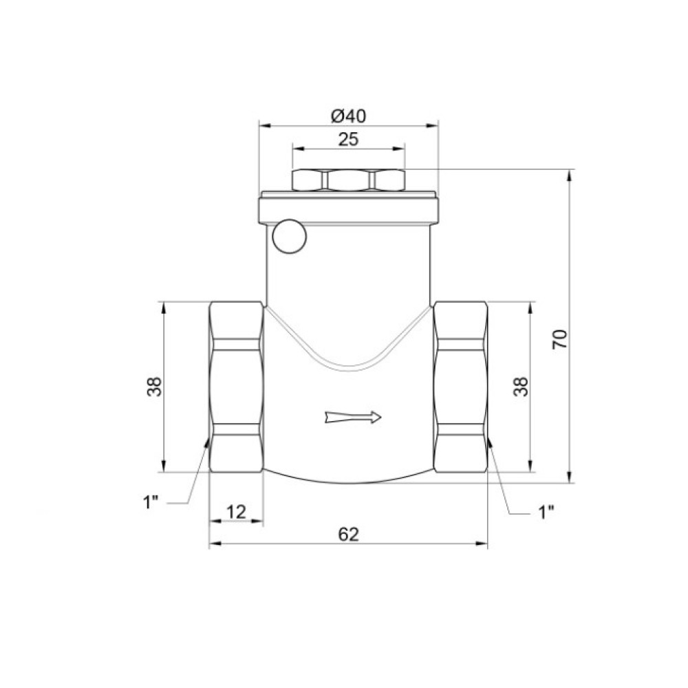 Зворотний клапан пелюстковий Thermo Alliance Standart 1" ВВ (низького тиску) SD242W25