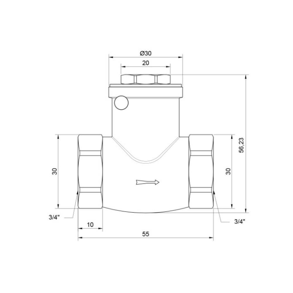 Зворотний клапан пелюстковий Thermo Alliance Standart 3/4" ВВ (низького тиску) SD242W20