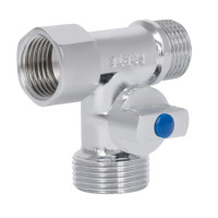 Кран шаровой приборный Thermo Alliance Forte 1/2"Зх3/4"Зх1/2 В трехходовой, PN40 SF186W152015