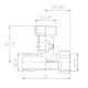 Кран шаровой приборный Thermo Alliance Forte 1/2"Зх3/4"Зх1/2 В трехходовой, PN40 SF186W152015