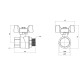 Кран кульовий Thermo Alliance Forte 1/2" ВЗ прямий, PN40, метелик SF607W15