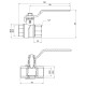 Кран кульовий Thermo Alliance Forte 1/2" ВВ прямий, PN40, важіль SF600W15