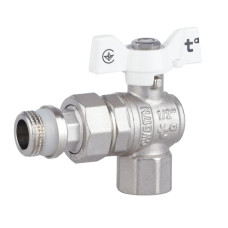 Кран шаровой "Американка" Thermo Alliance Forte 1/2" ВН угловой, антипротекание, бабочка SF223W15