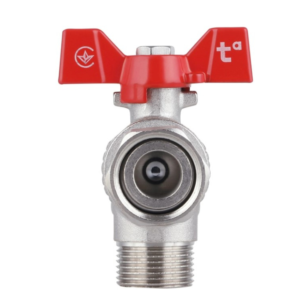 Кран кульовий Thermo Alliance Forte 1/2" ВЗ кутовий, PN40, з накидною гайкою, метелик SF224W15