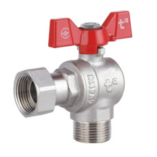 Кран шаровой Thermo Alliance Forte 1/2" ВН угловой, PN40, с накидной гайкой, бабочка SF224W15