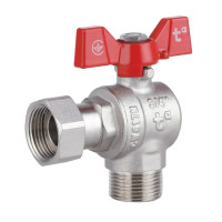 Кран кульовий Thermo Alliance Forte 3/4" ВЗ кутовий, PN40, з накидною гайкою, метелик SF224W20