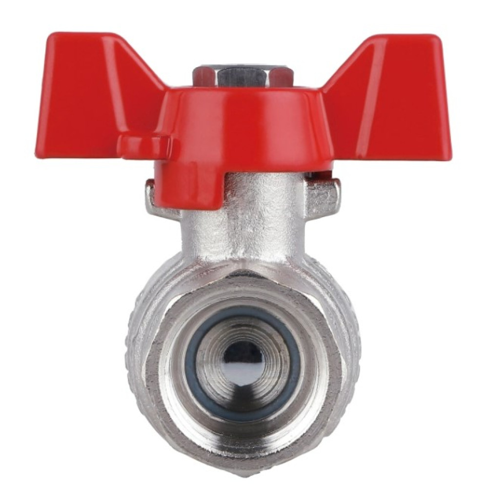 Кран шаровой Thermo Alliance Forte 1/2" ВВ прямой, PN40, с накидной гайкой, бабочка SF260W15