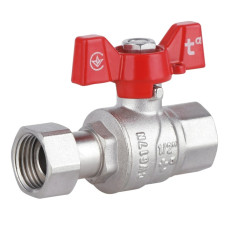 Кран шаровой Thermo Alliance Forte 1/2" ВВ прямой, PN40, с накидной гайкой, бабочка SF260W15