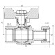 Кран шаровой Thermo Alliance Forte 1/2" ВВ прямой, PN40, с накидной гайкой, бабочка SF260W15