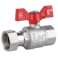 Кран шаровой Thermo Alliance Forte 3/4" ВВ прямой, PN40, с накидной гайкой, бабочка SF260W20