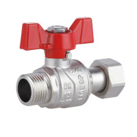 Кран кульовий Thermo Alliance Forte 1/2" ВЗ прямий, PN40, з накидною гайкою, метелик SF261W15