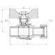 Кран кульовий Thermo Alliance Forte 1/2" ВЗ прямий, PN40, з накидною гайкою, метелик SF261W15