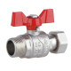 Кран кульовий Thermo Alliance Forte 3/4" ВЗ прямий, PN40, з накидною гайкою, метелик SF261W20