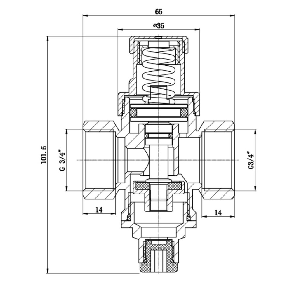 Редуктор давления усиленный Thermo Alliance Standart 3/4" ВВ, никель, PN16 SF241W20