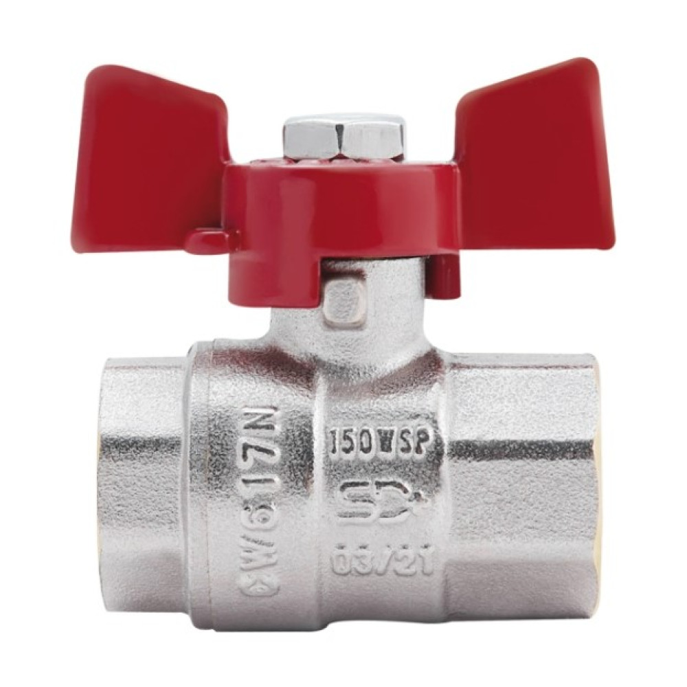 Кран кульовий Thermo Alliance Standart 3/4" ВВ прямий, PN40, метелик SD602NW20PN40