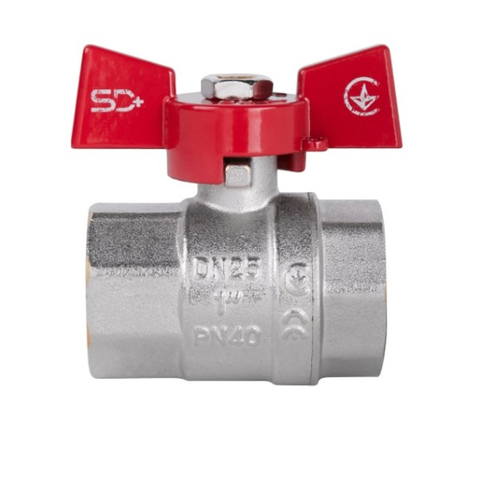 Кран кульовий Thermo Alliance Standart 1" ВВ прямий, PN40, метелик SD602NW25PN40