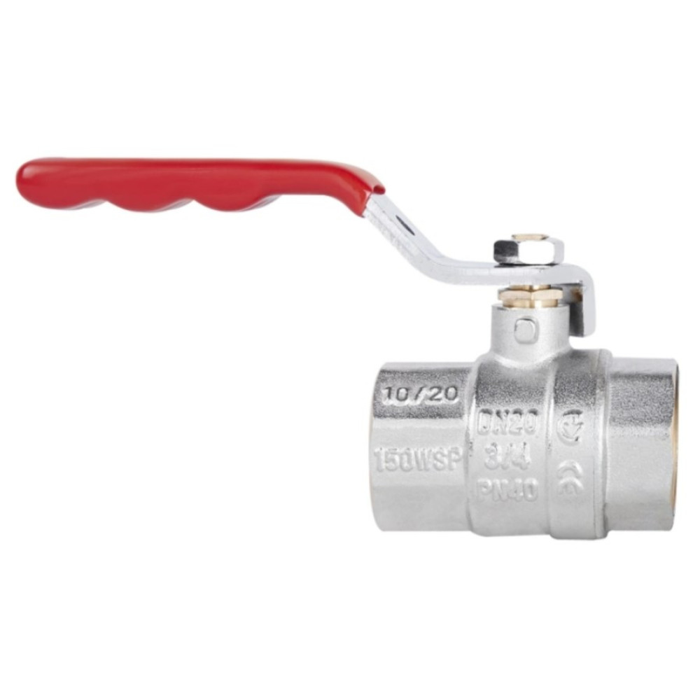 Кран кульовий Thermo Alliance Standart 3/4" ВВ прямий, нікель, PN40, важіль SD600NW20PN40