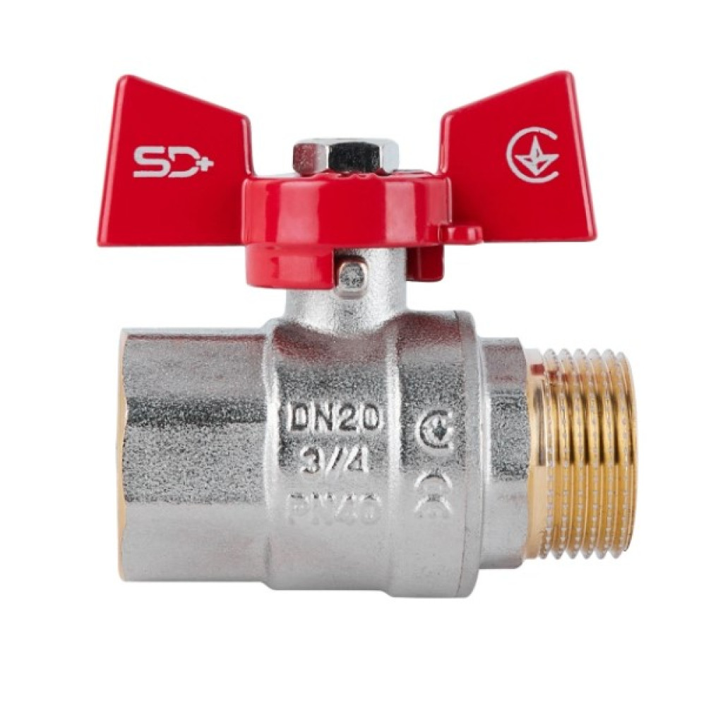 Кран кульовий Thermo Alliance Standart 3/4" ВЗ прямий, PN40, метелик SD607NW20PN40