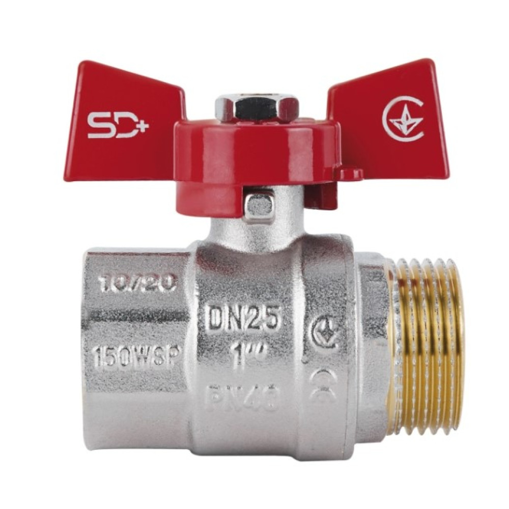 Кран кульовий Thermo Alliance Standart 1" ВЗ прямий, PN40, метелик SD607NW25PN40