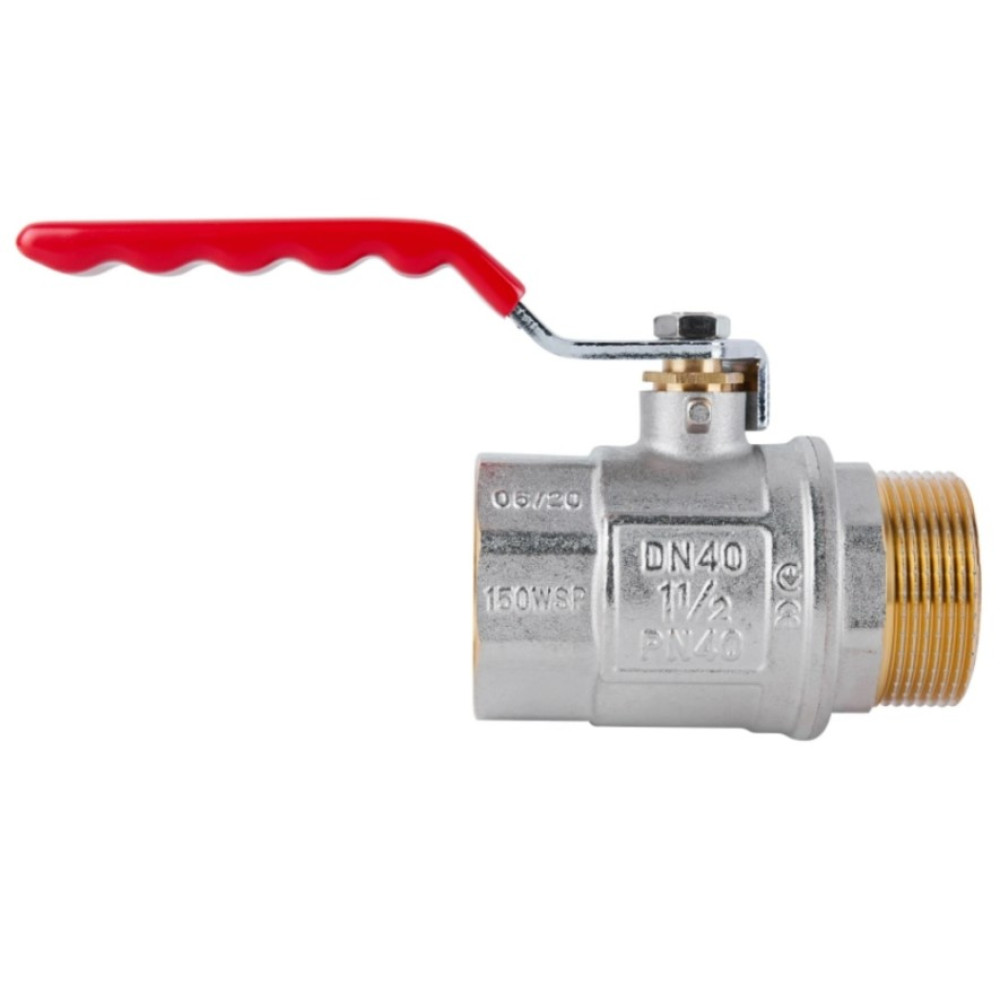 Кран кульовий Thermo Alliance Standart 1 1/2" ВЗ прямий, нікель, PN40, важіль SD605NW40PN40