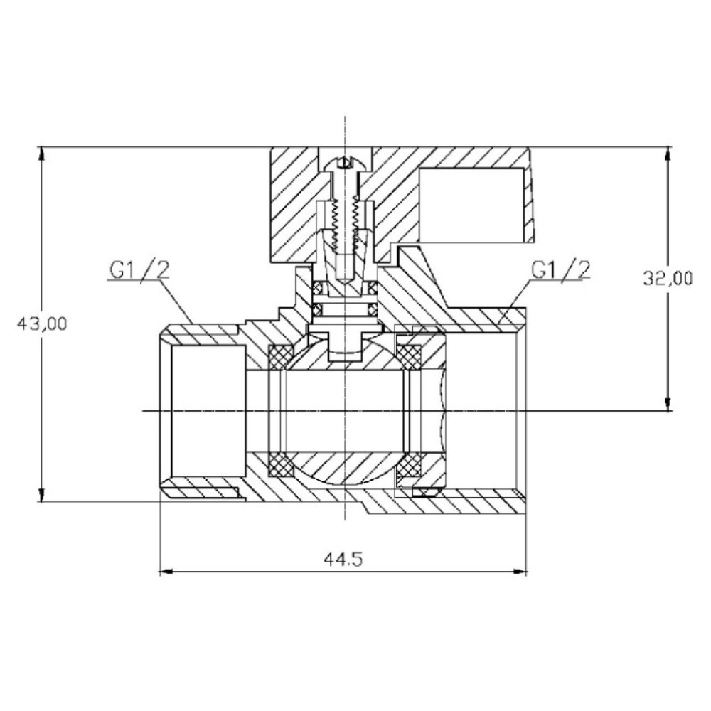 Кран кульовий міні Thermo Alliance Forte 1/2" ВЗ прямий, півметелик SF266W15