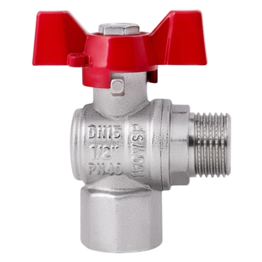 Кран кульовий Thermo Alliance Forte 1/2" ВЗ кутовий, PN40, метелик SF267W15
