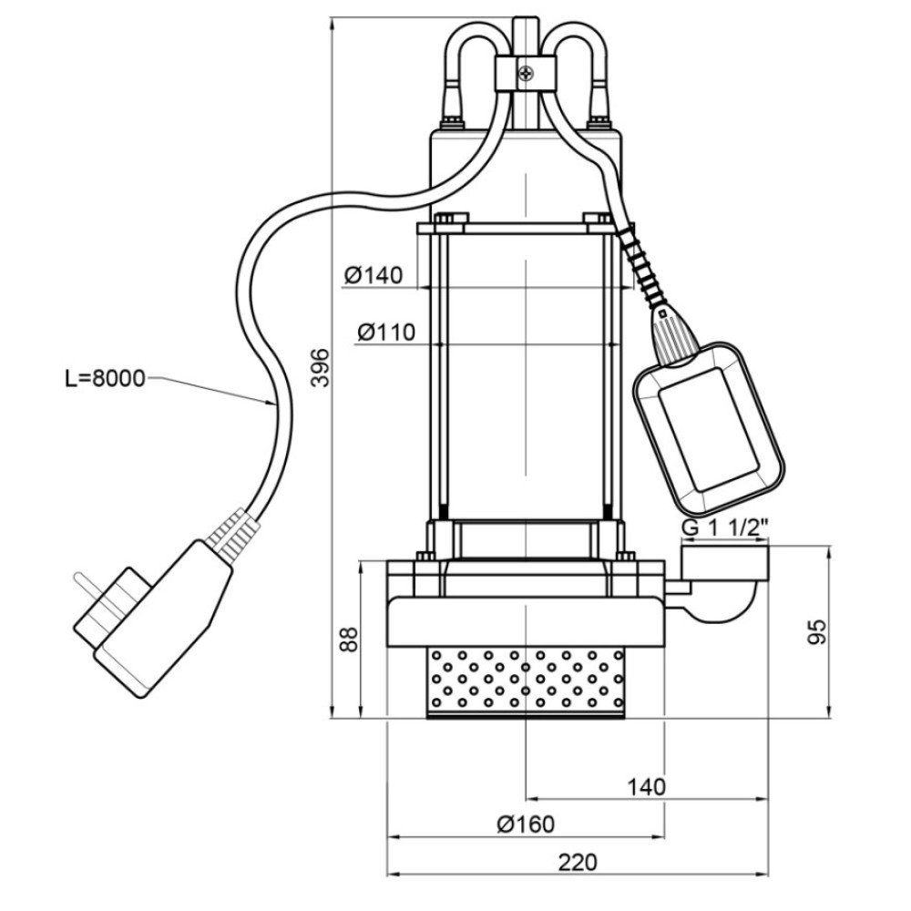 Дренажный насос Thermo Alliance QSD6-22-0,75 с поплавком TAQSD622075