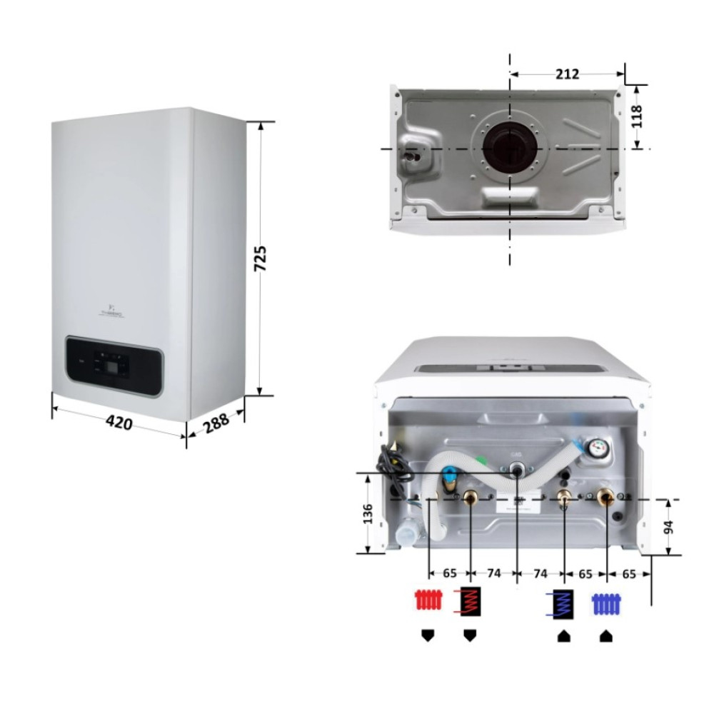 Котел газовый Thermo Alliance Ewa System 24 кВт одноконтурный, конденсационный, навесной KM1024000101005911