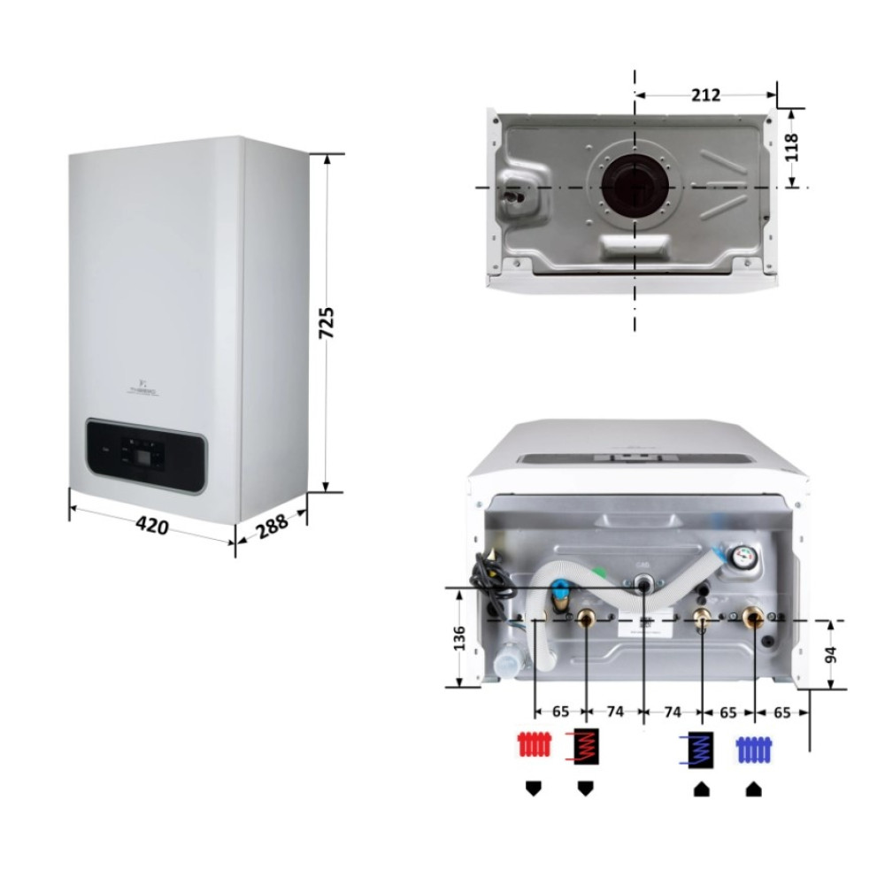 Котел газовый Thermo Alliance Ewa System 28 кВт одноконтурный, конденсационный, навесной KM1028000101005911