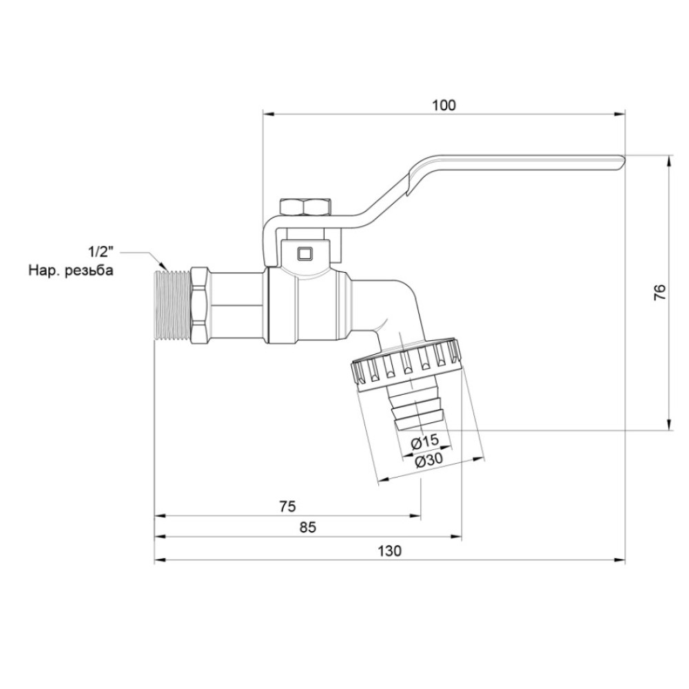 Кран поливочный Valve 1/2" НР SV140W15