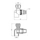 Кран кульовий радіаторний PPR Thermo Alliance 25х3/4" кутовий DSW432