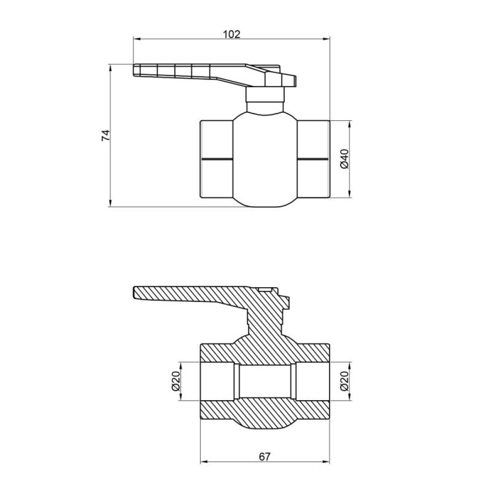 Кран кульовий PPR Thermo Alliance 20 DSW114