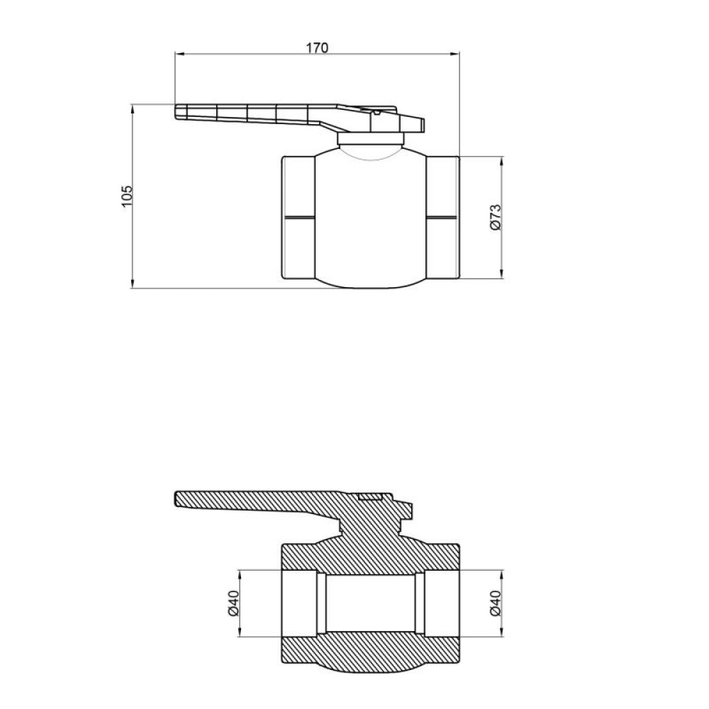 Кран кульовий PPR Thermo Alliance 40 DSW117