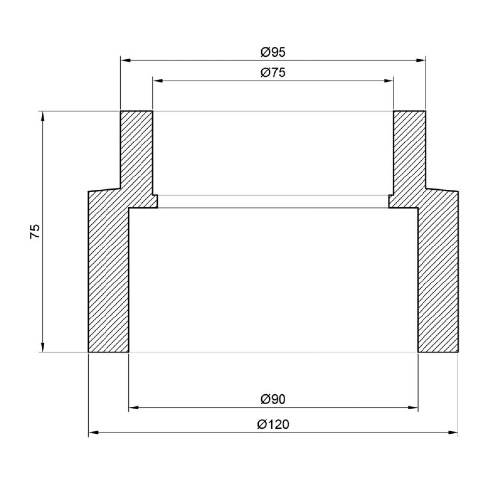 Муфта PPR Thermo Alliance 90х75 перехідна DSB123
