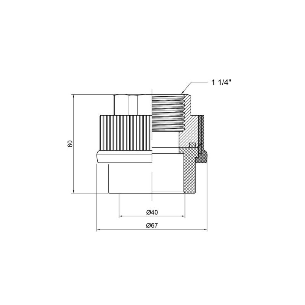 Муфта PPR Thermo Alliance 40х1" 1/4 ВР DSB208