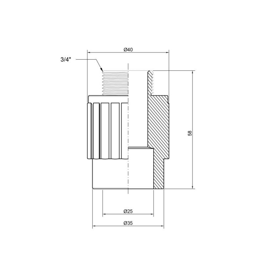 Муфта PPR Thermo Alliance 25х3/4" ЗР DSB3045