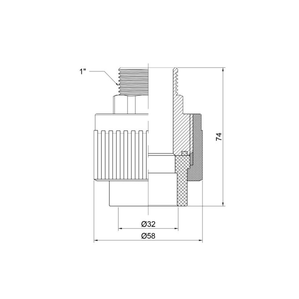 Муфта PPR Thermo Alliance 32х1" ЗР DSB307