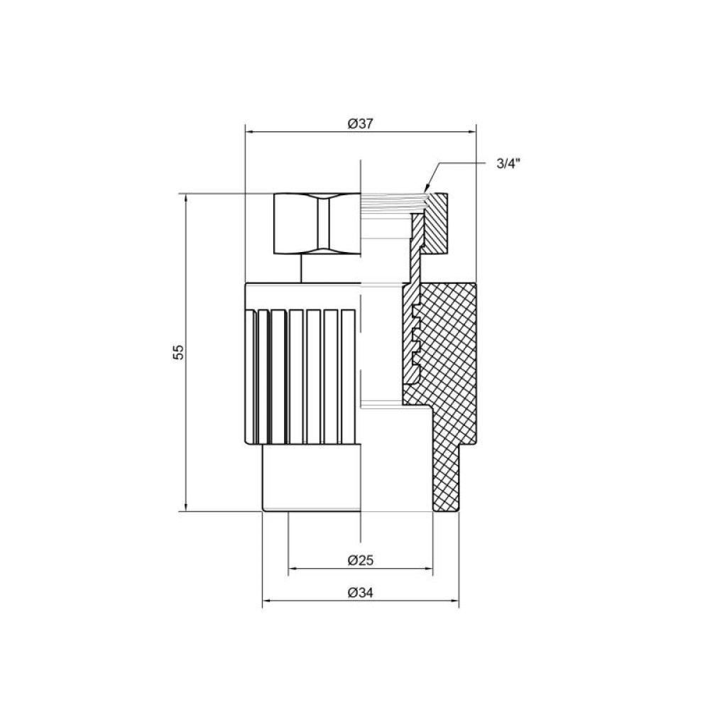Муфта PPR Thermo Alliance з накидною гайкою 25х3/4" DSI302