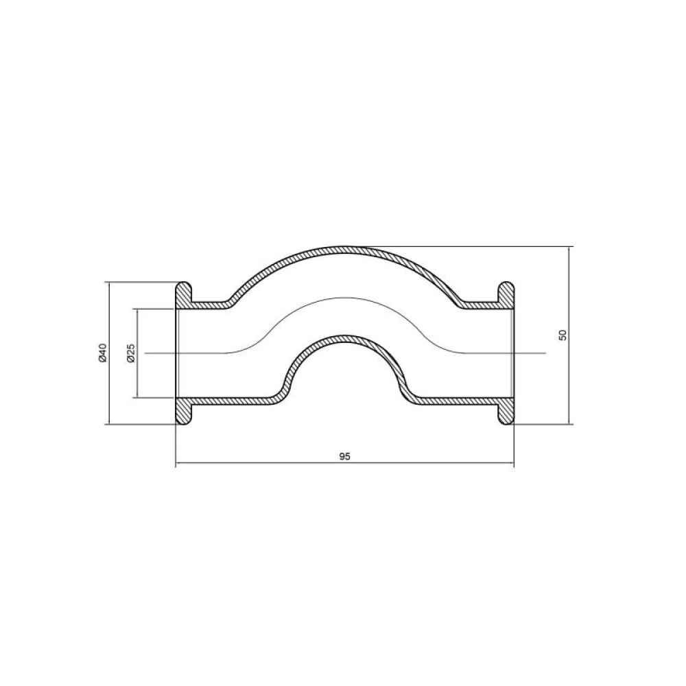 Обвід короткий PPR Alfa Plast 25 APSHBY25XXX
