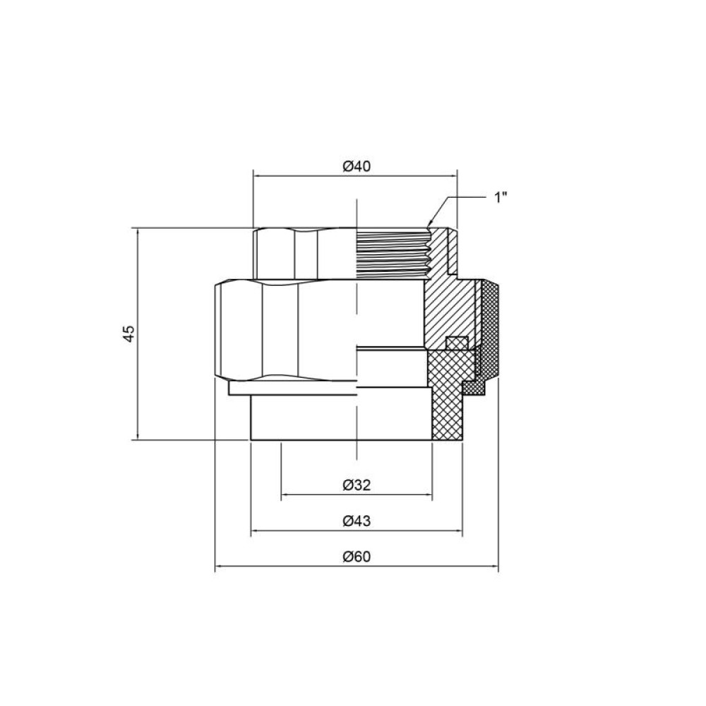 Згін "Американка" PPR Thermo Alliance 32х1" ВР DSI003