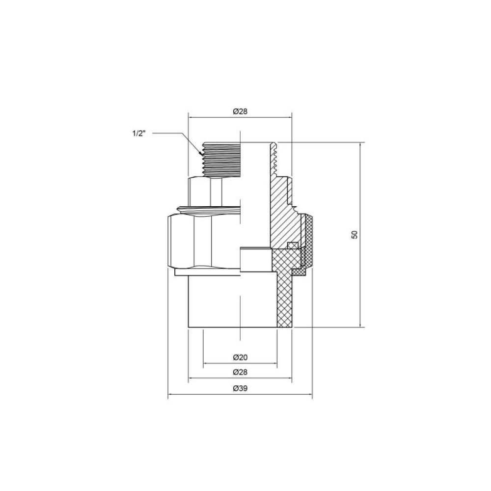 Згін "Американка" PPR Thermo Alliance 20х1/2" ЗР DSI201