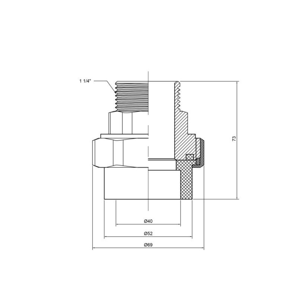 Згін "Американка" PPR Thermo Alliance 40х1" 1/4 ЗР DSI204