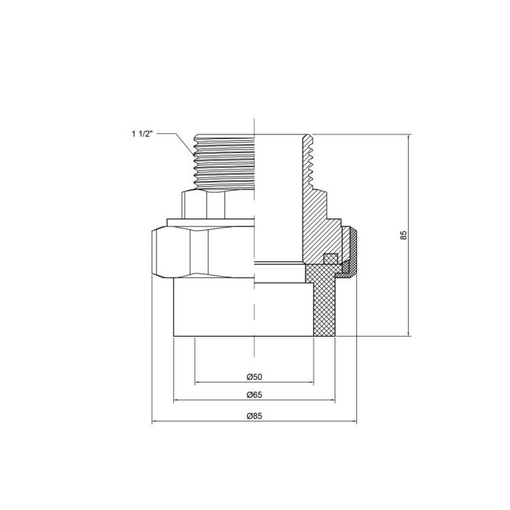 Згін "Американка" PPR Thermo Alliance 50х1" 1/2 ЗР DSI205