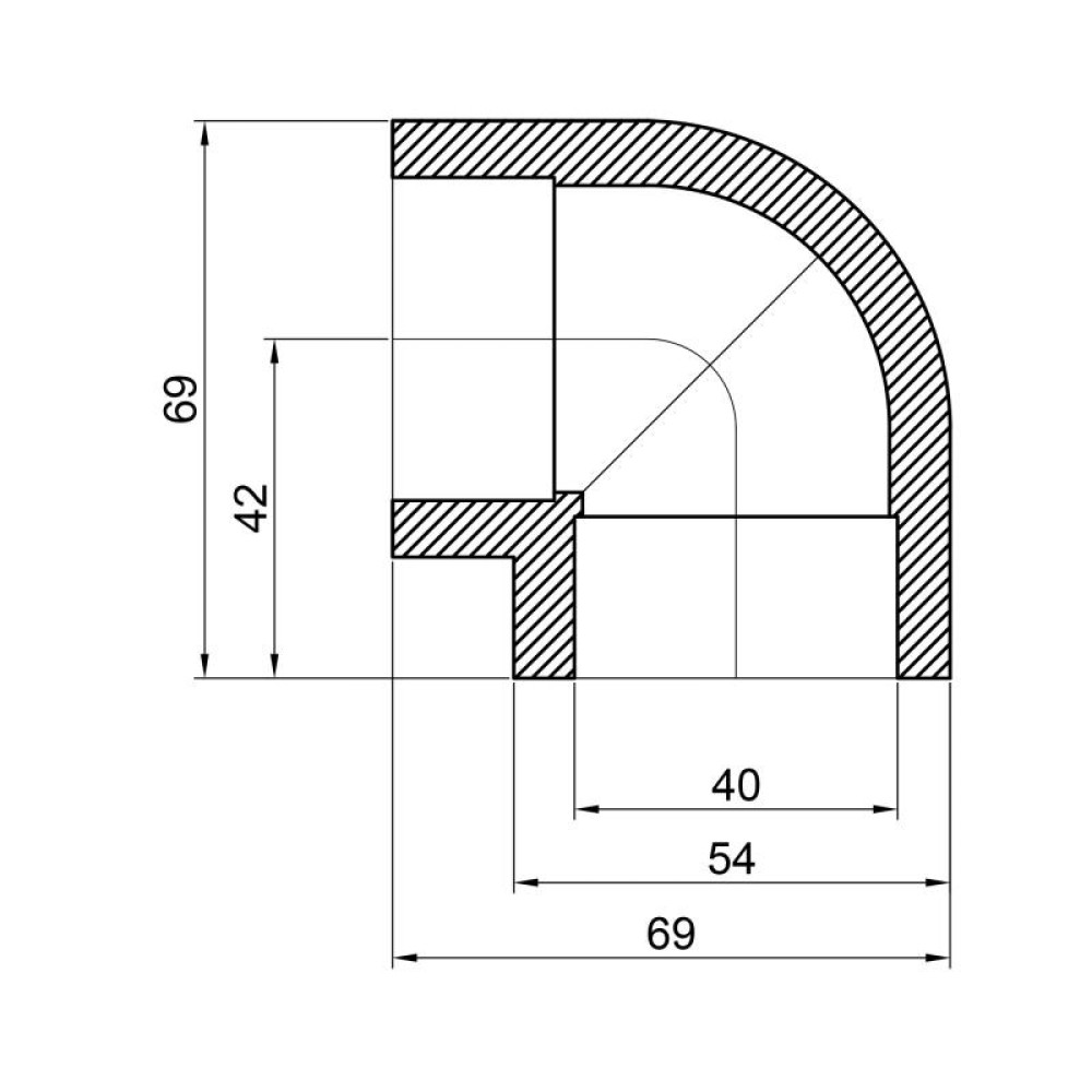 Кутник PPR Thermo Alliance 40, 90° DSE004
