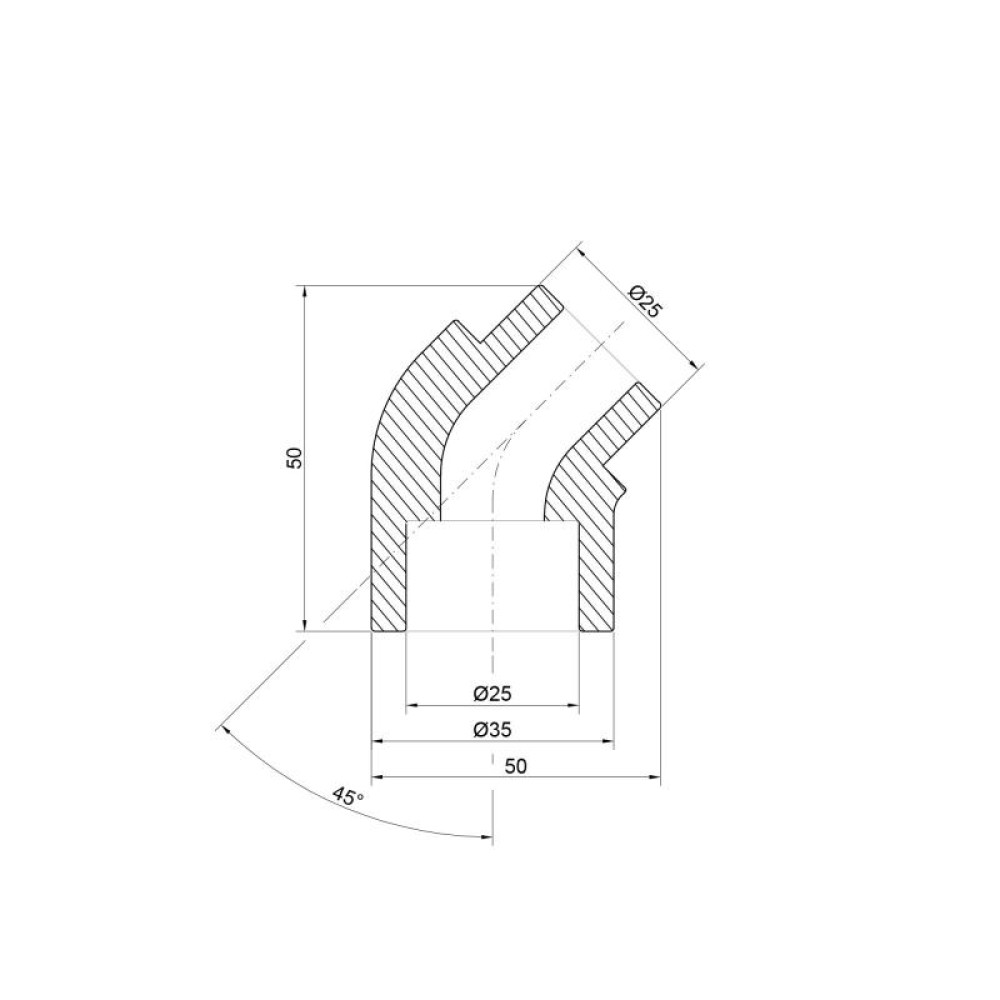 Кутник PPR Thermo Alliance 25, 45° DSE902