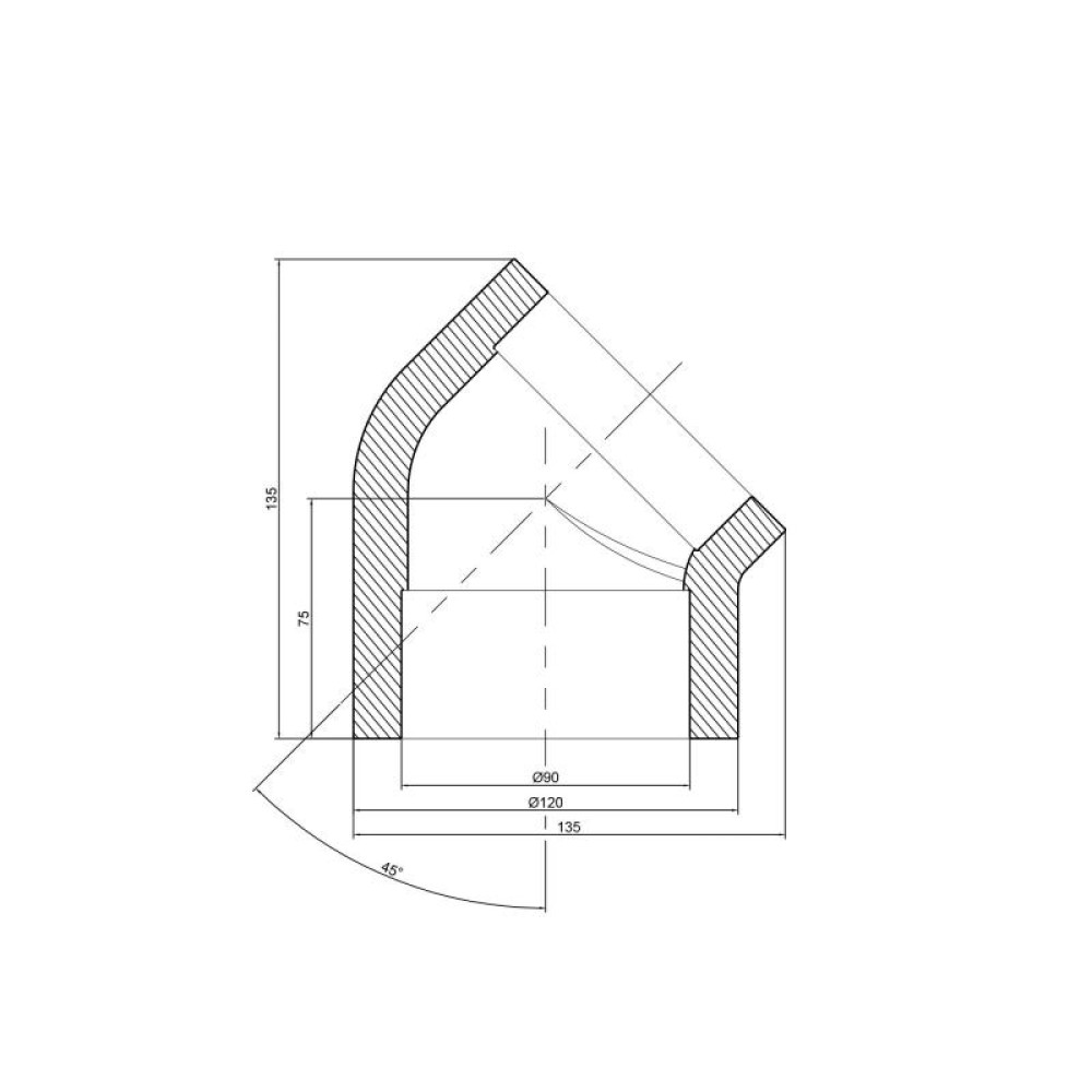 Кутник PPR Thermo Alliance 90, 45° DSE108
