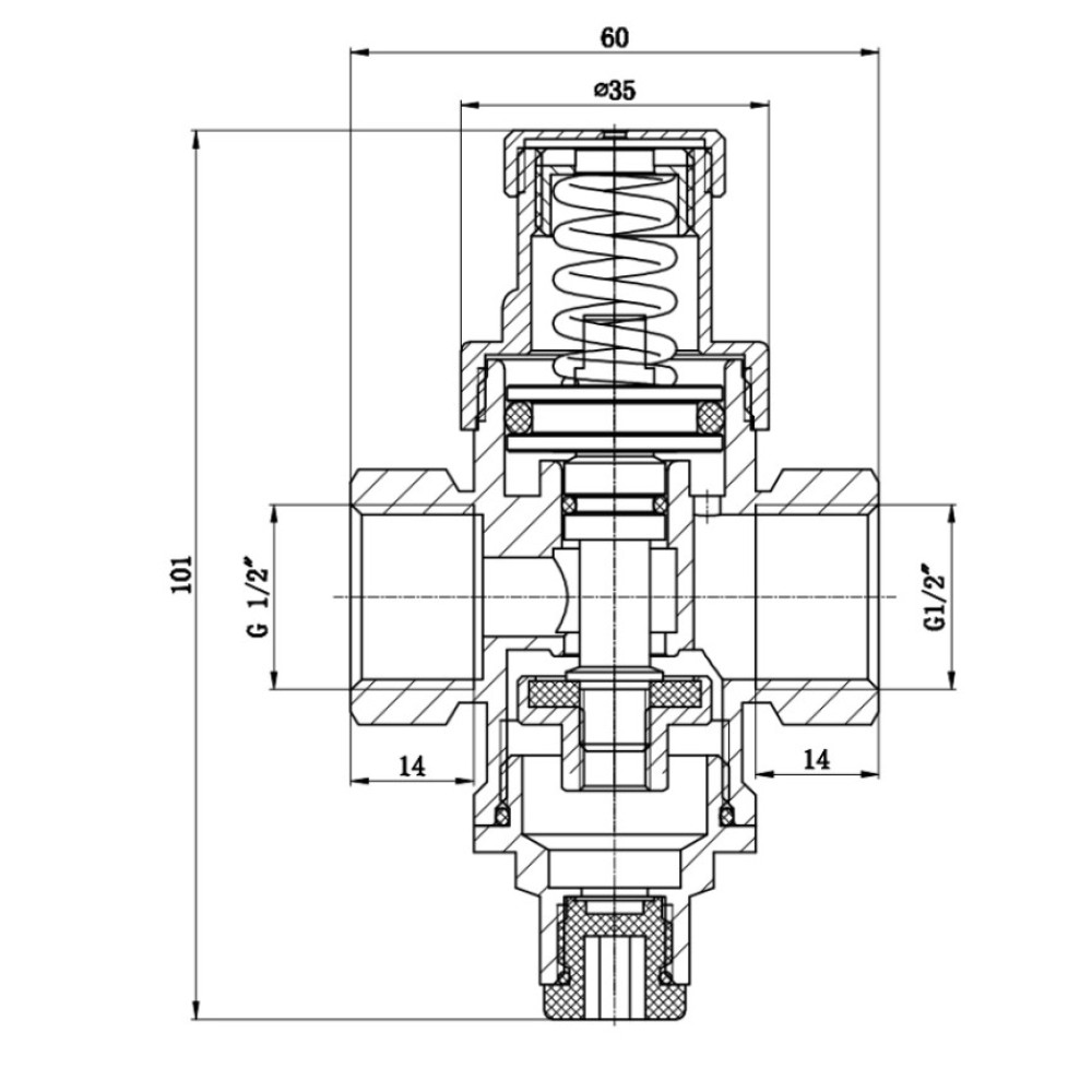 Редуктор тиску посилений Thermo Alliance Standart 1/2" ВВ, нікель PN16 SF241W15