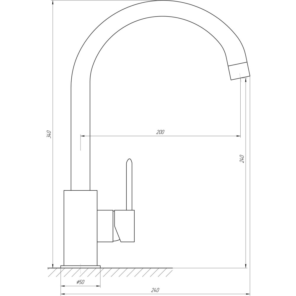 Змішувач для кухні TOPAZ BARTS TB 07403-H36-AU