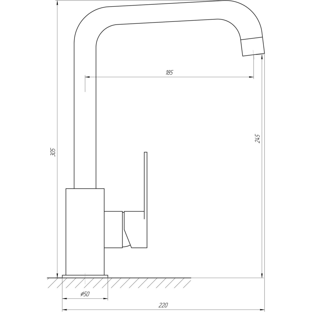 Смеситель для кухни TOPAZ BARTS TB 07423-H36-BL